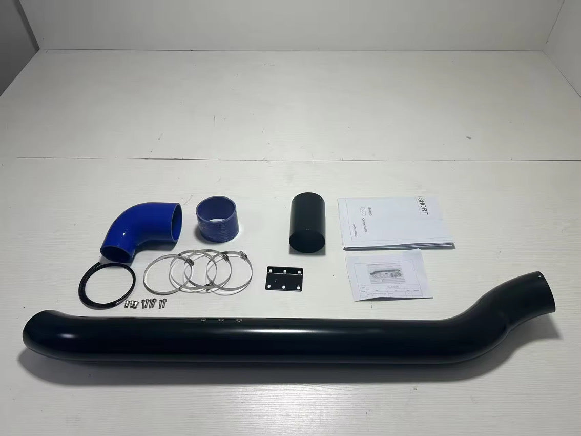4" Stainless Snorkel Kit for Toyota Hilux N70 (2005–2014). Complete with template, fittings, and instructions for a perfect fit.