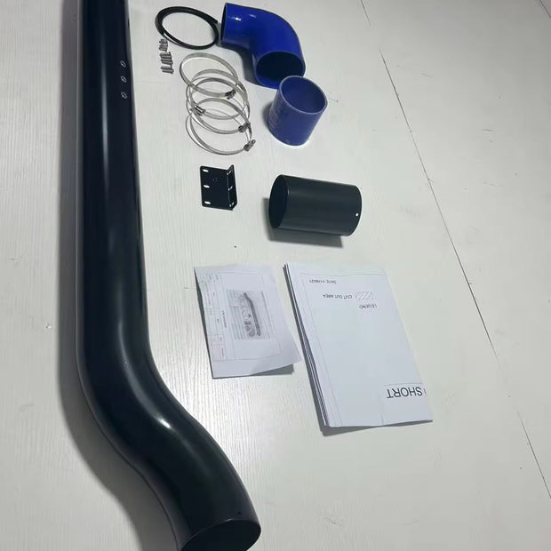 4" Stainless Snorkel Kit for Toyota Hilux N70 (2005–2014). Complete with template, fittings, and instructions for a perfect fit.